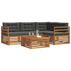 Conjunto de sofás de exterior 5 pcs Natural y Antracita