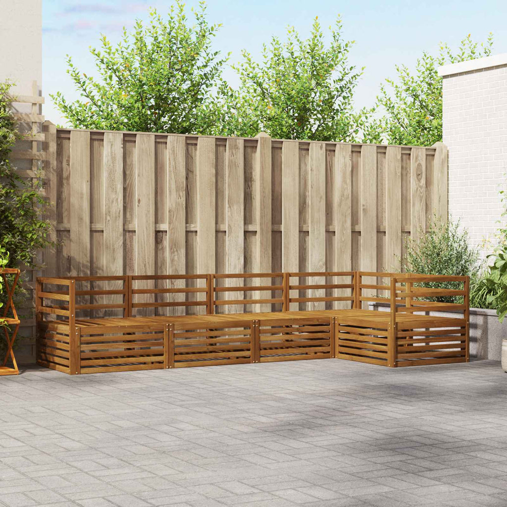 Conjunto de sofás de exterior 5 pcs Natural