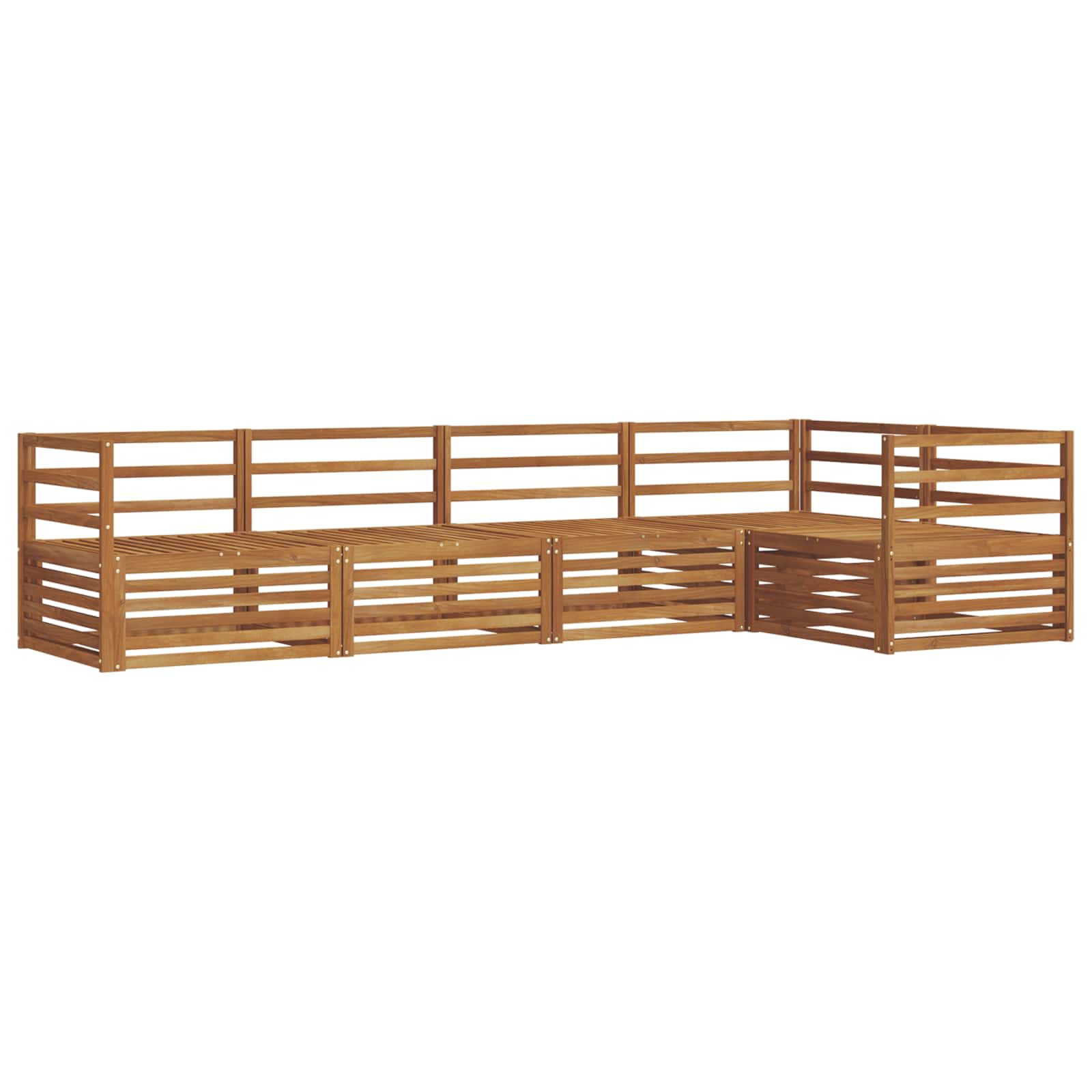 Conjunto de sofás de exterior 5 pcs Natural
