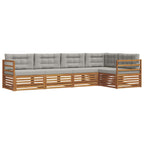 Conjunto de sofás de exterior 5 pcs Gris Natural y Claro