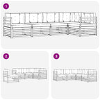 Conjunto de sofás de exterior 5 pcs Gris Natural y Claro