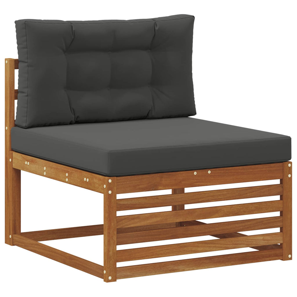 Conjunto de sofás de exterior 5 pcs Natural y Antracita