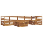 Conjunto de sofás de exterior 6 pcs Natural