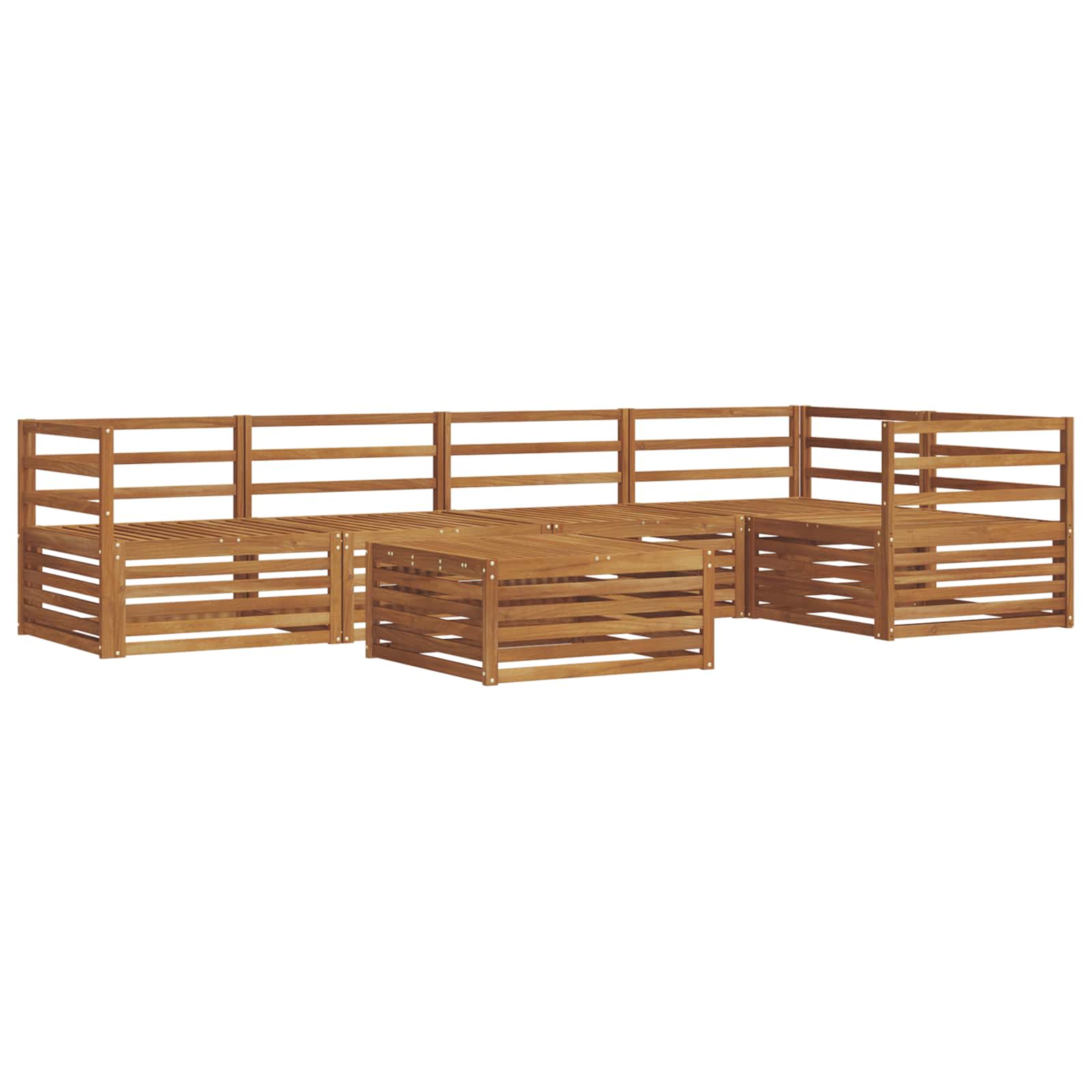 Conjunto de sofás de exterior 6 pcs Natural