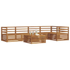 Conjunto de sofás de exterior 6 pcs Natural