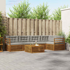 Conjunto de sofás de exterior 6 pcs Gris Natural y Claro