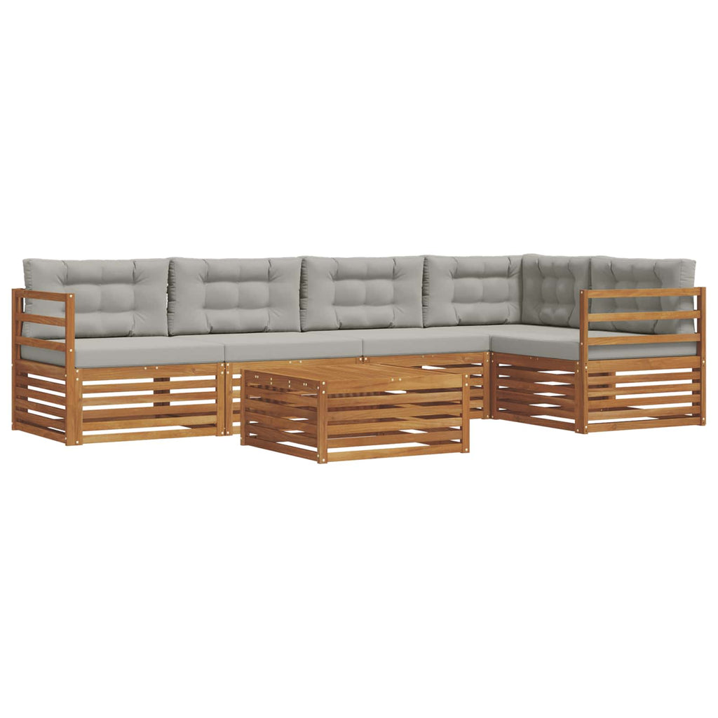 Conjunto de sofás de exterior 6 pcs Gris Natural y Claro