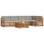 Conjunto de sofás de exterior 6 pcs Gris Natural y Claro