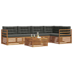 Conjunto de sofás de exterior 6 pcs Natural y Antracita