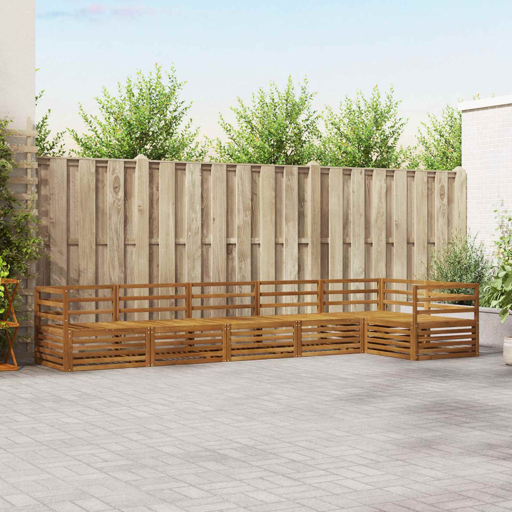 Conjunto de sofás de exterior 6 pcs Natural