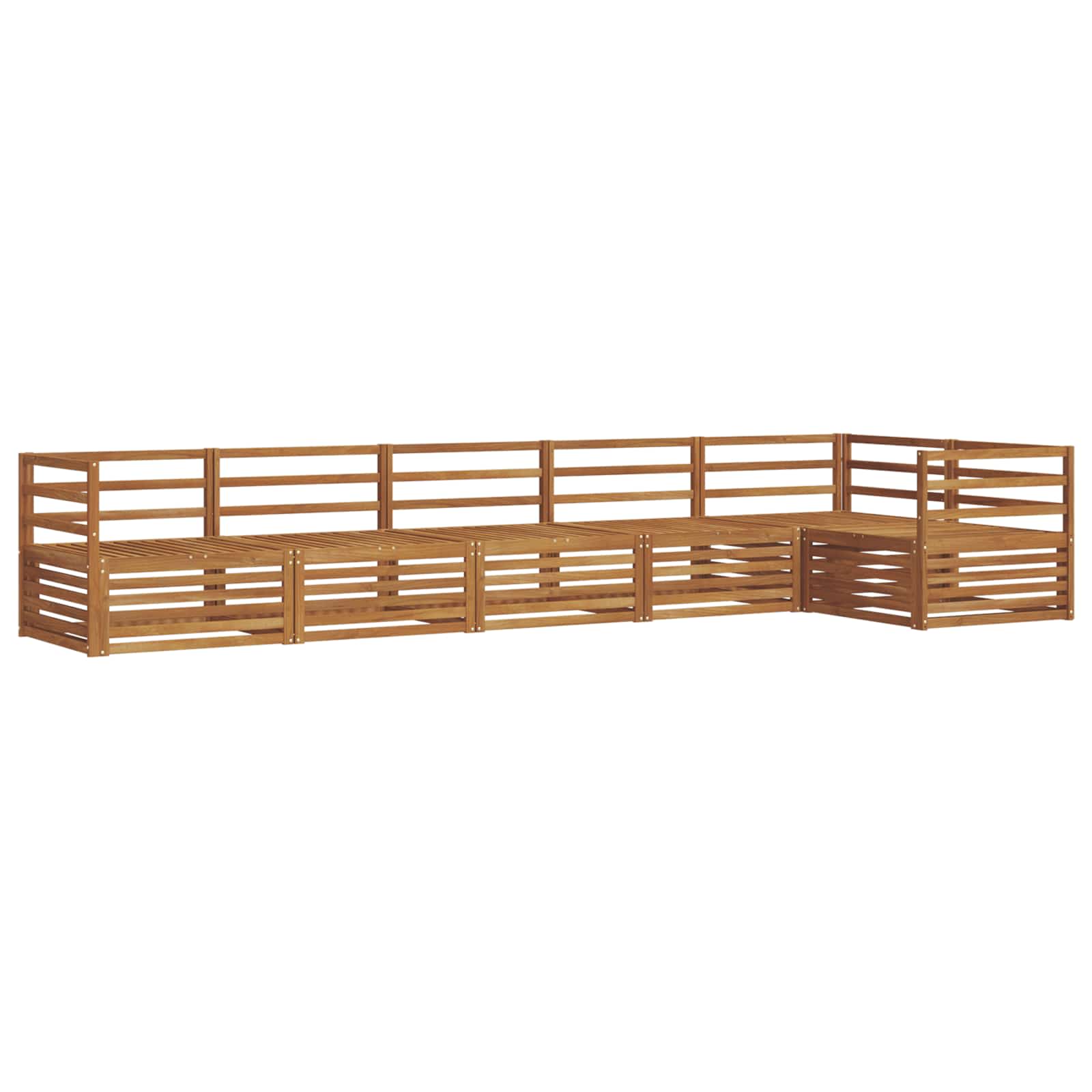 Conjunto de sofás de exterior 6 pcs Natural