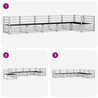 Conjunto de sofás de exterior 6 pcs Natural