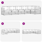 Conjunto de sofás de exterior con cojín 6 pcs Natural y Crema
