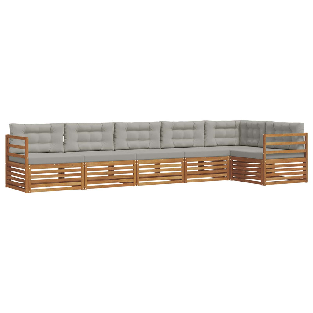 Conjunto de sofás de exterior 6 pcs Gris Natural y Claro
