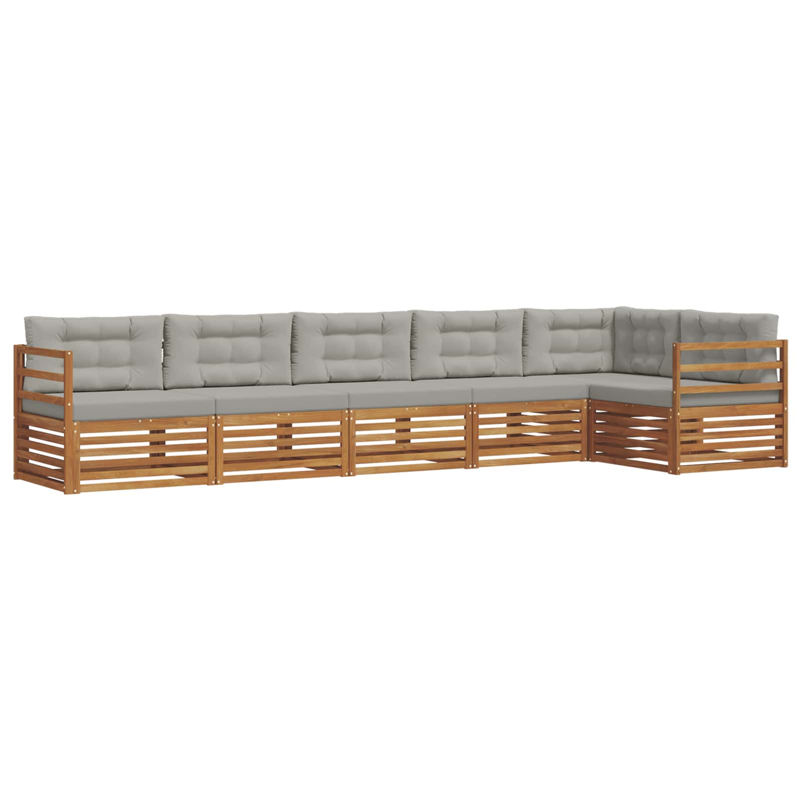 Conjunto de sofás de exterior 6 pcs Gris Natural y Claro