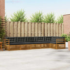 Conjunto de sofás de exterior 6 pcs Natural y Antracita