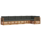 Conjunto de sofás de exterior 6 pcs Natural y Antracita