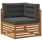 Conjunto de sofás de exterior 6 pcs Natural y Antracita