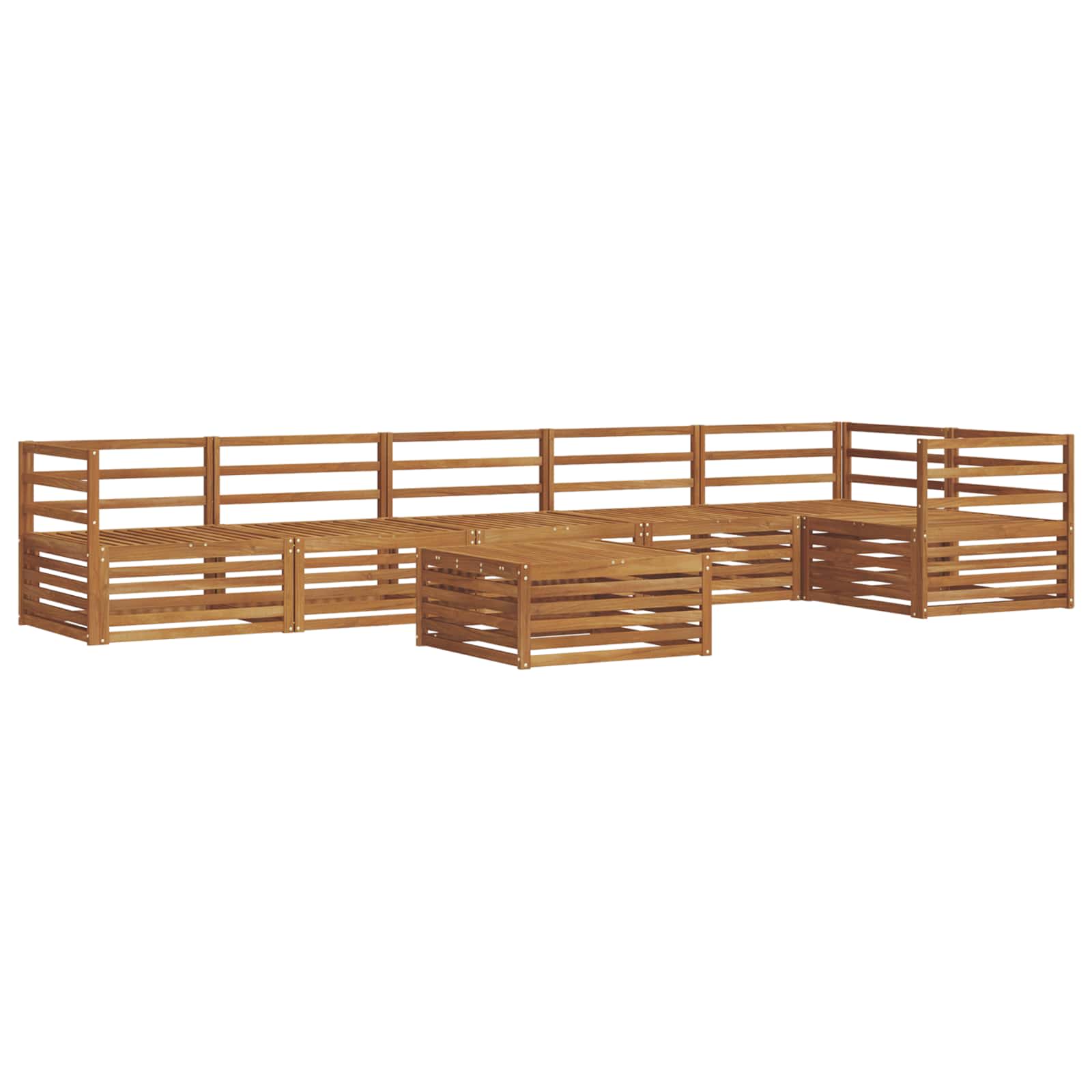 Conjunto de sofás de exterior 7 pcs Natural