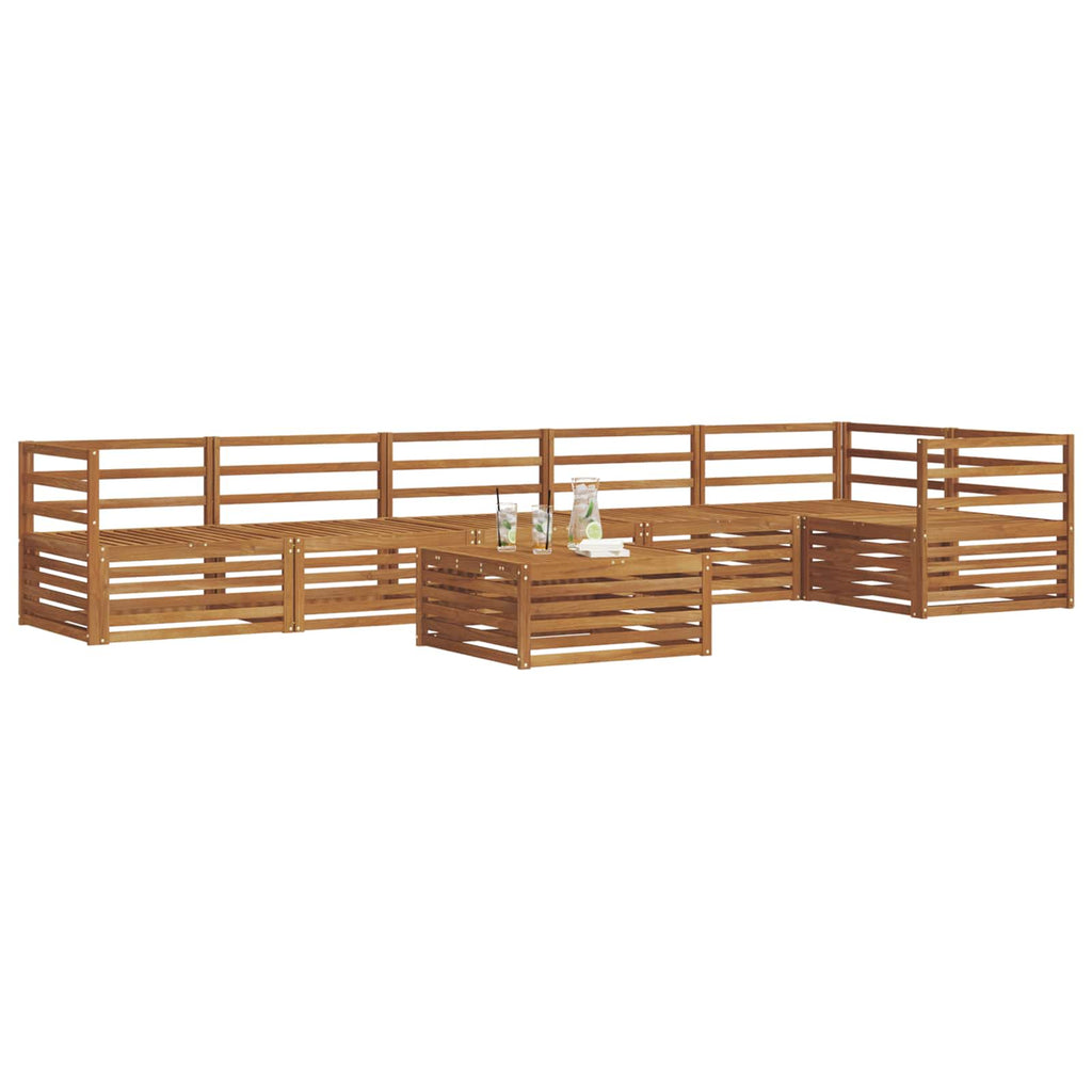 Conjunto de sofás de exterior 7 pcs Natural