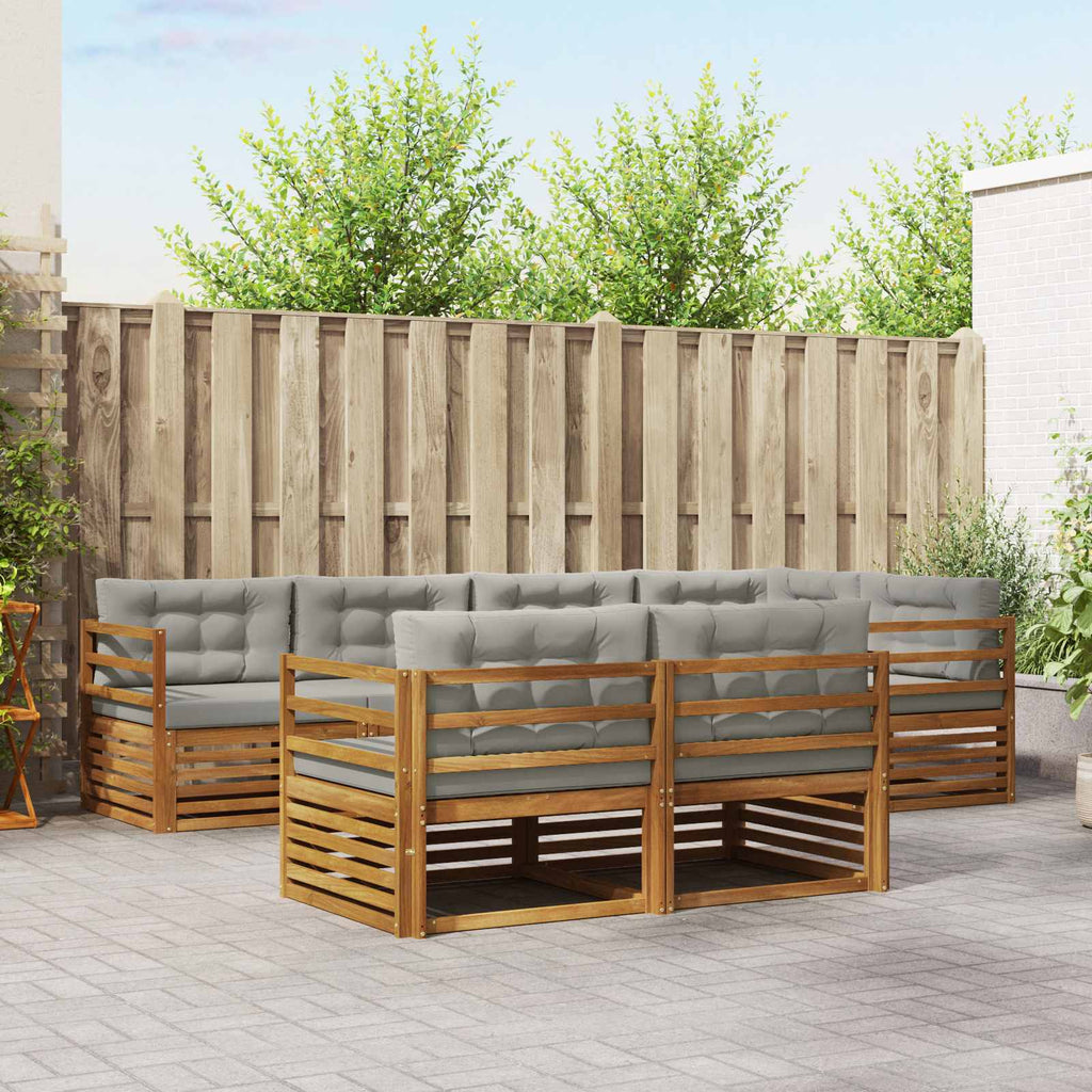 Conjunto de sofás de exterior 7 pcs Blanco y Antracita