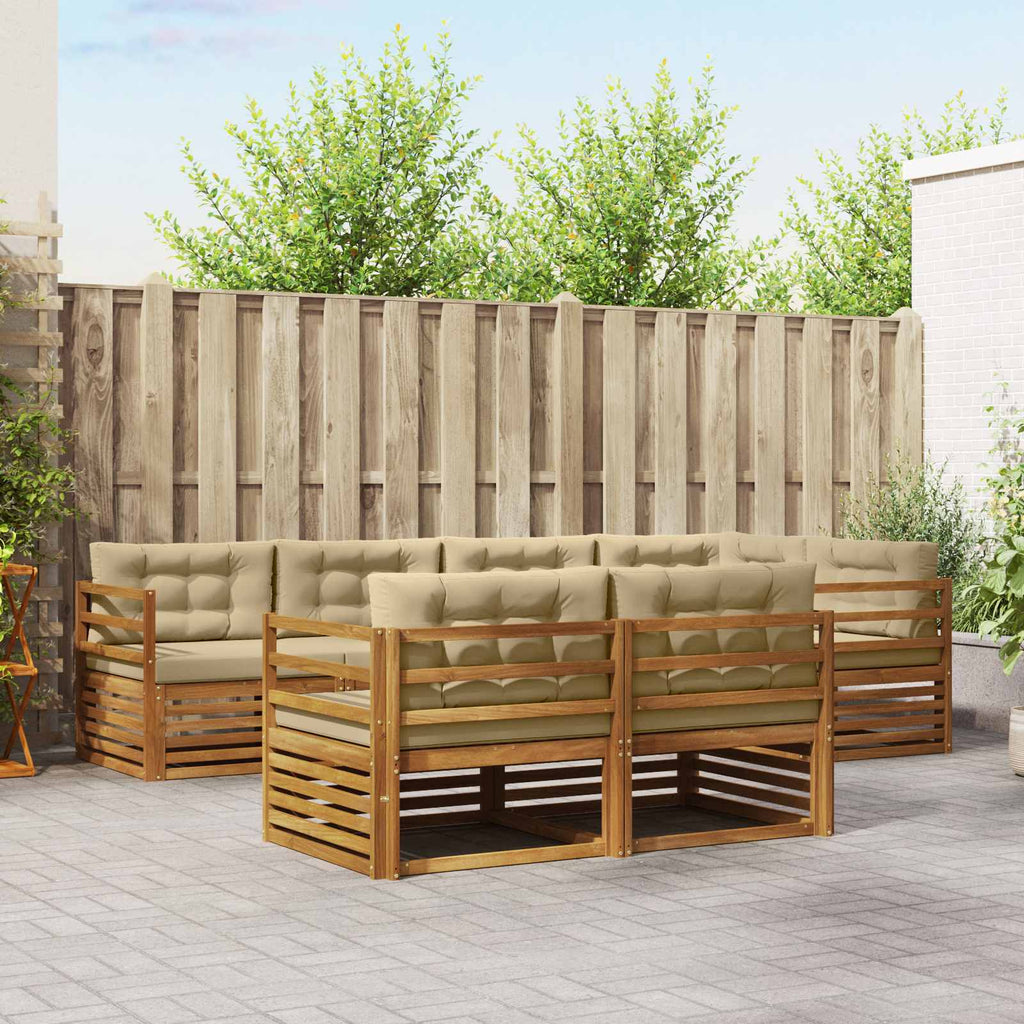 Conjunto de sofás de exterior con cojín 7 pcs