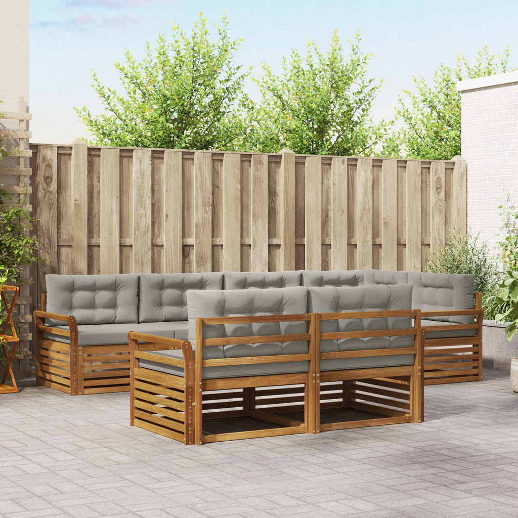 Conjunto de sofás de exterior 7 pcs Blanco y Antracita