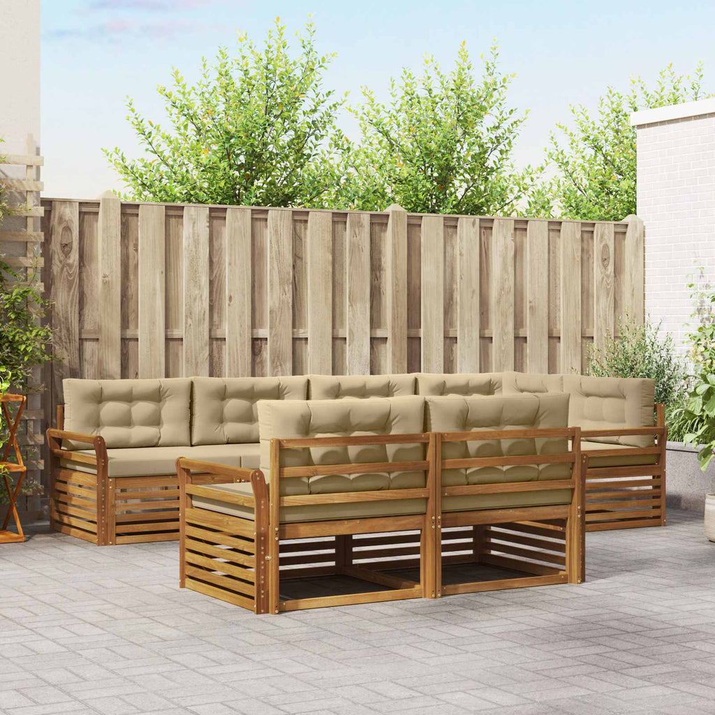 Conjunto de sofás de exterior con cojín 7 pcs