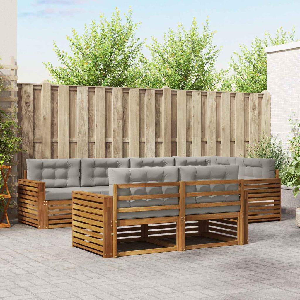 Conjunto de sofás de exterior 7 pcs Blanco y Antracita