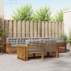 Conjunto de sofás de exterior 7 pcs Blanco y Antracita