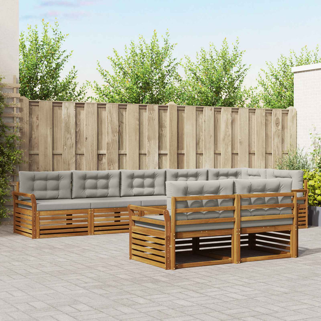 Conjunto de sofás de exterior 8 pcs Blanco y Antracita