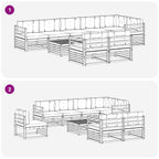 Conjunto de sofás de exterior con cojín 9 pcs Natural y Crema