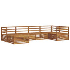 Conjunto de sofás de exterior 6 pcs Natural