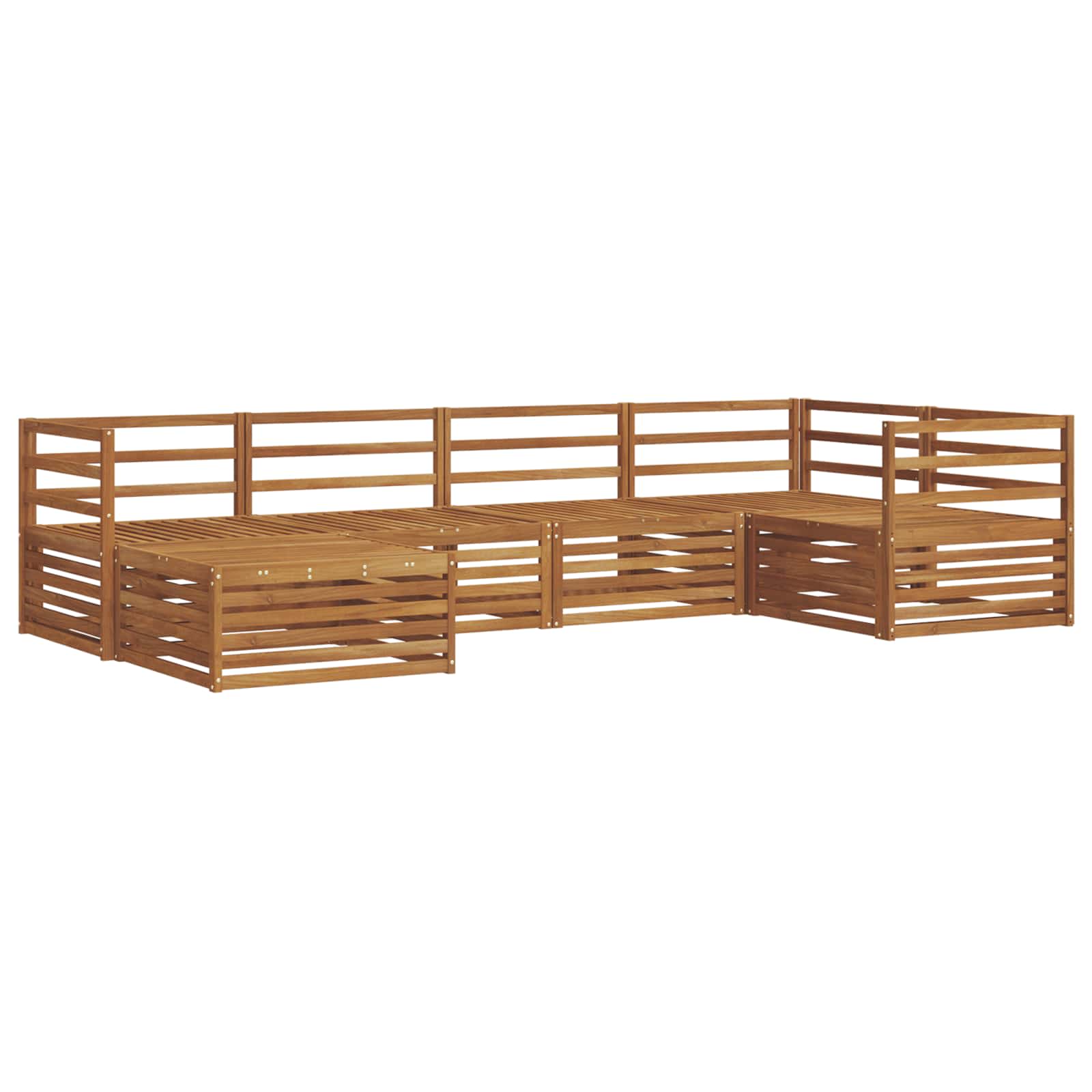 Conjunto de sofás de exterior 6 pcs Natural
