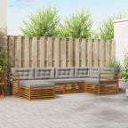 Conjunto de sofás de exterior 6 pcs Gris Natural y Claro