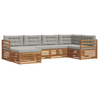 Conjunto de sofás de exterior 6 pcs Gris Natural y Claro