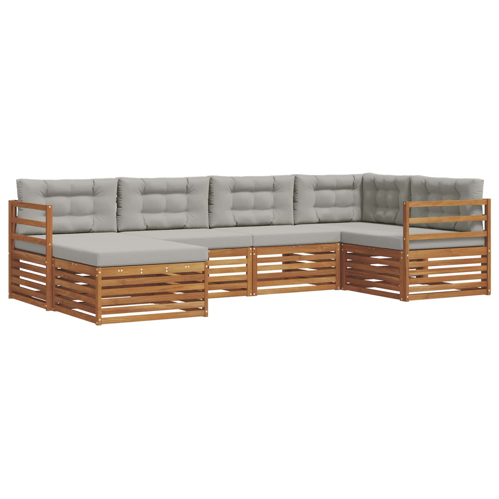 Conjunto de sofás de exterior 6 pcs Gris Natural y Claro