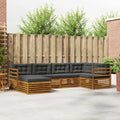 Conjunto de sofás de exterior 6 pcs Natural y Antracita