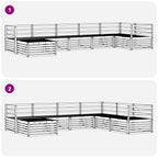 Conjunto de sofás de exterior 7 pcs Natural