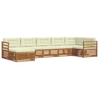 Conjunto de sofás de exterior con cojín 7 pcs Natural y Crema