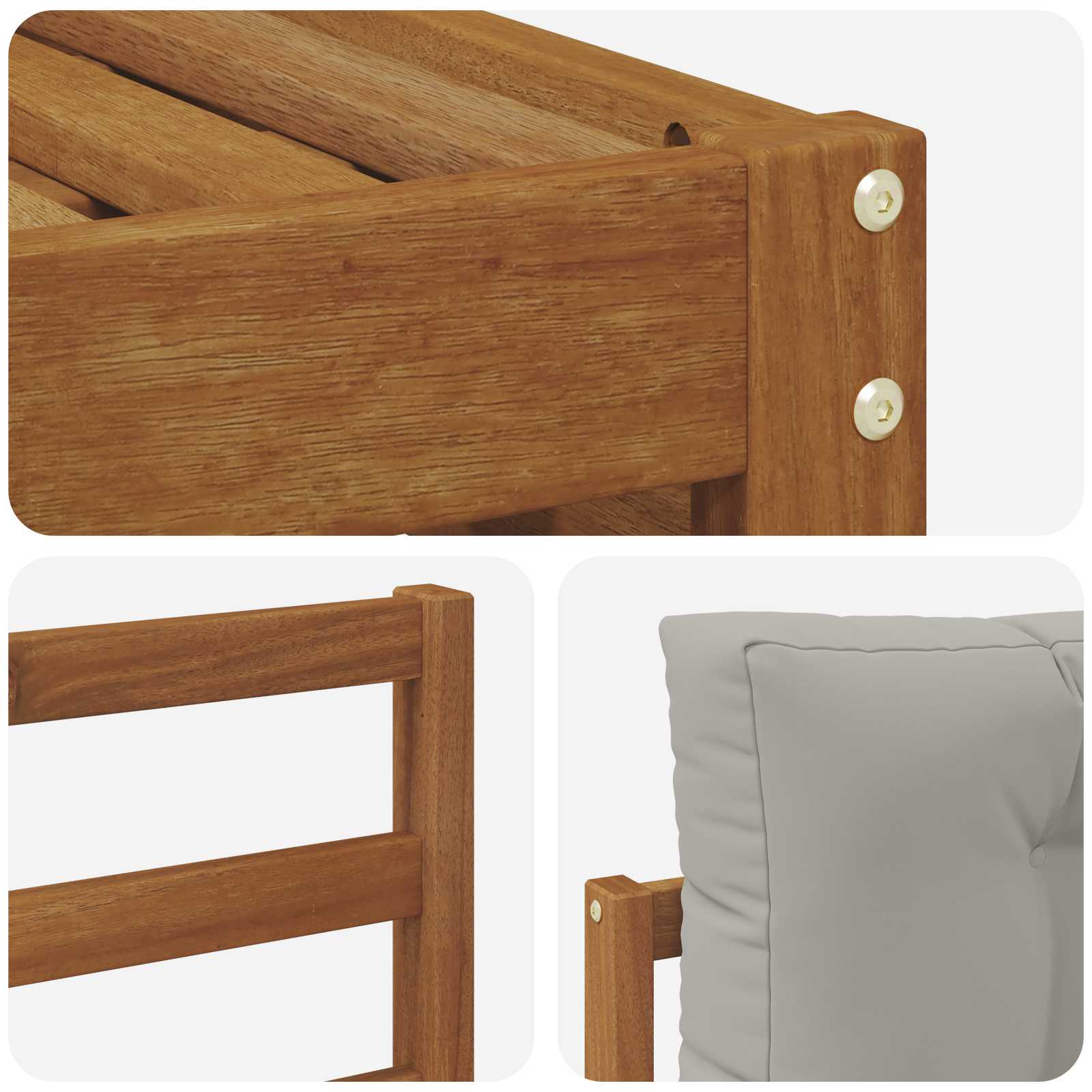 Conjunto de sofás de exterior 7 pcs Gris Natural y Claro