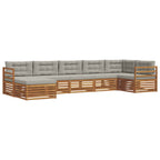 Conjunto de sofás de exterior 7 pcs Gris Natural y Claro