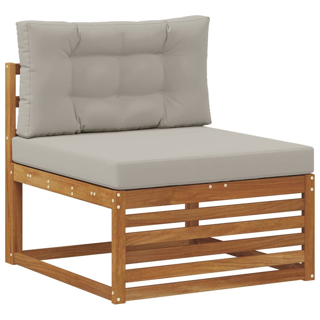 Conjunto de sofás de exterior 7 pcs Gris Natural y Claro