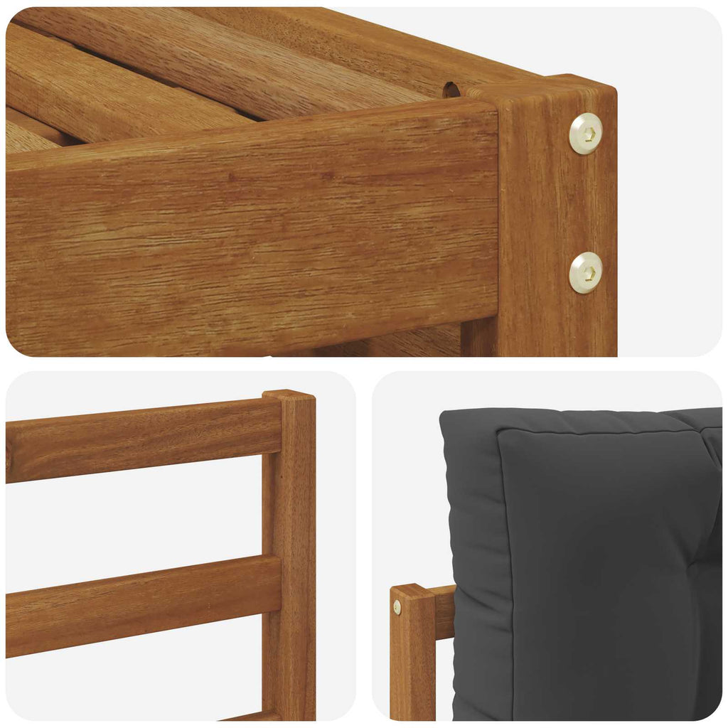 Conjunto de sofás de exterior 7 pcs Natural y Antracita