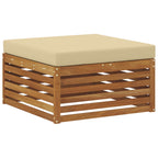 Conjunto de sofás de exterior con cojín 7 pcs Natural y Beige