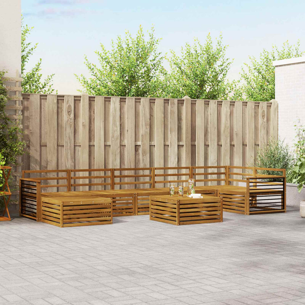 Conjunto de sofás de exterior 8 pcs Blanco y Antracita
