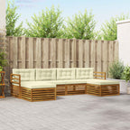 Conjunto de sofás de exterior 6 pcs Blanco 325 x 162,5 x 73 cm