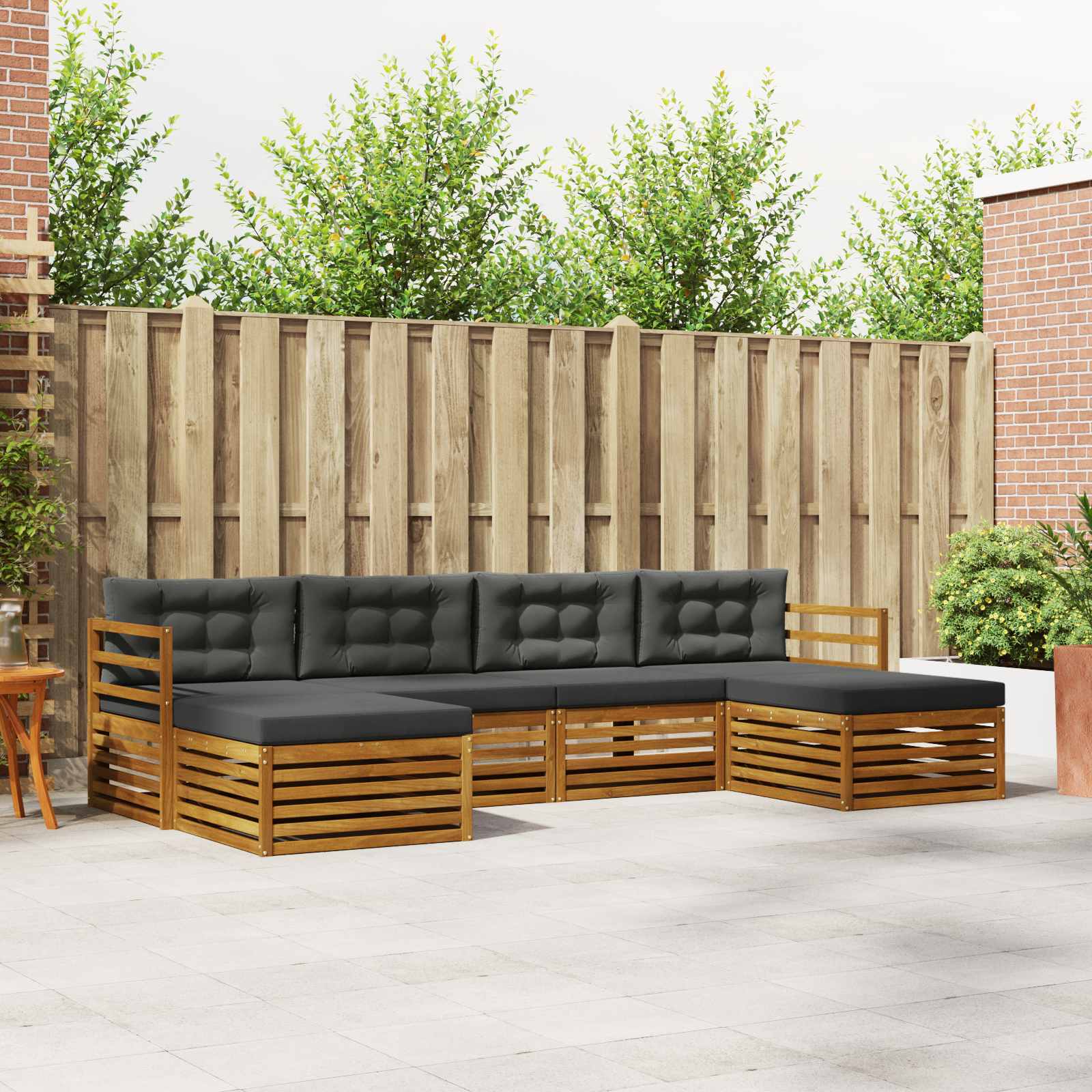Conjunto de sofás de exterior 6 pcs Blanco 325 x 162,5 x 73 cm
