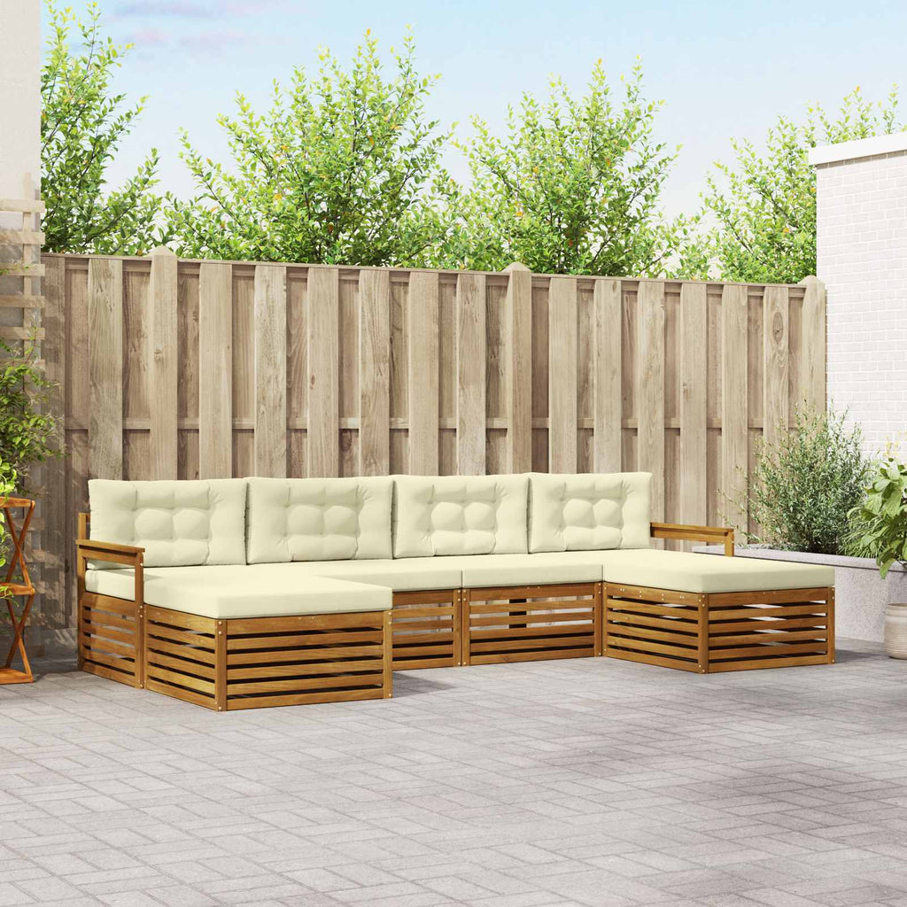 Conjunto de sofás de exterior 6 pcs Blanco 325 x 162,5 x 73 cm