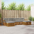 Conjunto de sofás de exterior 6 pcs Blanco 325 x 162,5 x 73 cm
